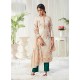 Light Beige Designer Party Wear Cotton Salwar Suit
