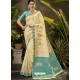 Awesome Cream Party Wear Designer Phantom Silk Sari