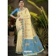 Classy Cream Party Wear Designer Phantom Silk Sari