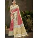 Peach Party Wear Designer Phantom Silk Sari