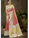 Peach Party Wear Designer Phantom Silk Sari