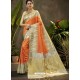Orange Party Wear Designer Phantom Silk Sari