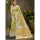 Green Party Wear Designer Phantom Silk Sari