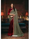 Maroon Scintillating Party Wear Designer Silk Sari