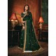 Dark Green Scintillating Party Wear Designer Silk Sari