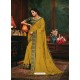 Mustard Scintillating Party Wear Designer Silk Sari