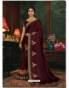 Maroon Scintillating Party Wear Designer Silk Sari