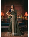 Mehendi Scintillating Party Wear Designer Silk Sari