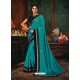 Turquoise Scintillating Party Wear Designer Silk Sari