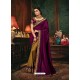 Purple Scintillating Party Wear Designer Silk Sari