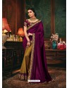 Purple Scintillating Party Wear Designer Silk Sari