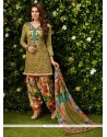 Impressive Embroidered Work Green Designer Patila Salwar Suit