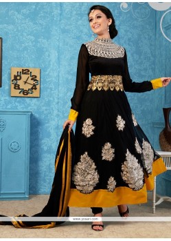 Captivating Black Zari Anarkali Salwar Suit