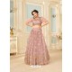 Dusty Pink Soft Net Designer Wedding Wear Lehenga Choli