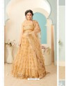 Cream Soft Net Designer Wedding Wear Lehenga Choli