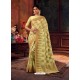 Lemon Gorgeous Heavy Designer Party Wear Dola Silk Sari