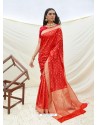 Red Latest Designer Classic Wear Silk Sari