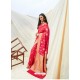 Rose Red Latest Designer Classic Wear Silk Sari
