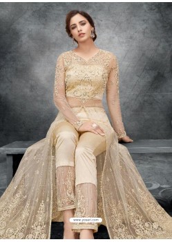 Gold Latest Heavy Designer Party Wear Anarkali Suit