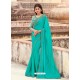 Turquoise Flawless Designer Party Wear Sari