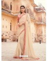 Light Beige Flawless Designer Party Wear Sari