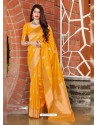 Yellow Latest Designer Classic Wear Silk Sari