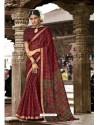 Maroon Latest Casual Wear Designer Printed Soft Cotton Sari