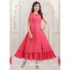 Peach Designer Readymade Party Wear Gown Style Kurti