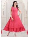 Peach Designer Readymade Party Wear Gown Style Kurti