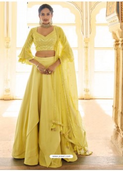 Lemon Dazzling Designer Wedding Wear Lehenga Choli