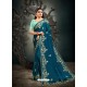 Blue Designer Party Wear Satin Sari