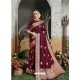 Maroon Designer Party Wear Kanjivaram Cotton Silk Sari