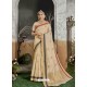 Light Beige Designer Party Wear Kanjivaram Cotton Silk Sari