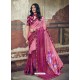 Pink Designer Party Wear Floral Chiffon Sari