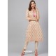 Light Beige Designer Readymade Party Wear Kurti With Palazzo