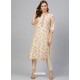 Light Beige Designer Readymade Party Wear Kurti With Palazzo