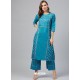 Blue Designer Readymade Party Wear Kurti With Palazzo
