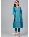 Blue Designer Readymade Party Wear Kurti With Palazzo