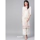 Off White Designer Readymade Party Wear Kurti With Palazzo