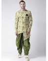 Cream Readymade Designer Indo Western Sherwani