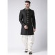 Black Readymade Designer Indo Western Sherwani