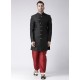 Black Readymade Designer Indo Western Sherwani