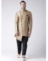 Gold Readymade Designer Indo Western Sherwani