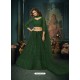 Dark Green Heavy Embroidered Designer Net Wedding Lehenga Choli