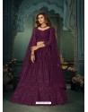 Purple Heavy Embroidered Designer Net Wedding Lehenga Choli