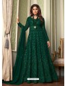 Dark Green Latest Real Georgette Designer Wedding Anarkali Suit