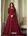 Maroon Latest Real Georgette Designer Wedding Anarkali Suit