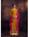 Mustard Designer Heavy Party Wear Palazzo Salwar Suit