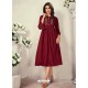 Maroon Designer Readymade Party Wear Rayon Kurti