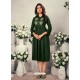 Dark Green Designer Readymade Party Wear Rayon Kurti